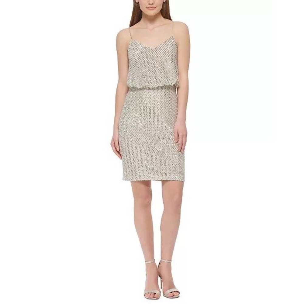Vince Camuto Sequined Blouson Sheath‎ Dress